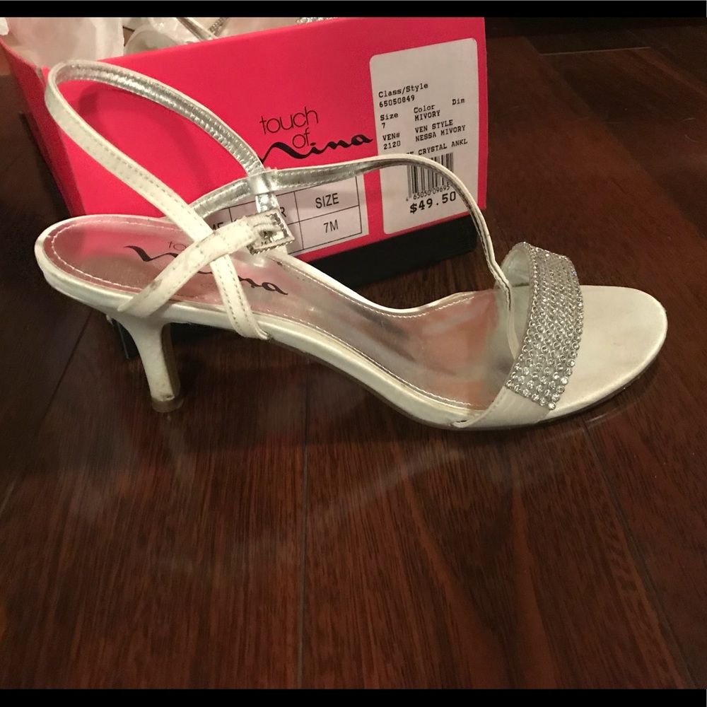 White Heels with Rhinestones